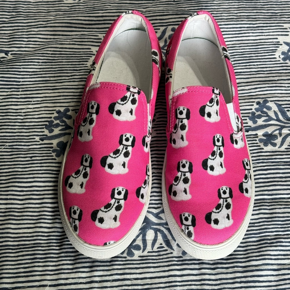 Custom printed Staffordshire dog slip on sneakers
